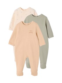 Strampler Baby mit Rückenöffnung 3er-Pack BASIC