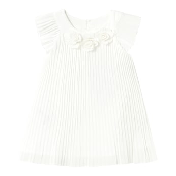 Robe plissée manches à ailettes fleurs