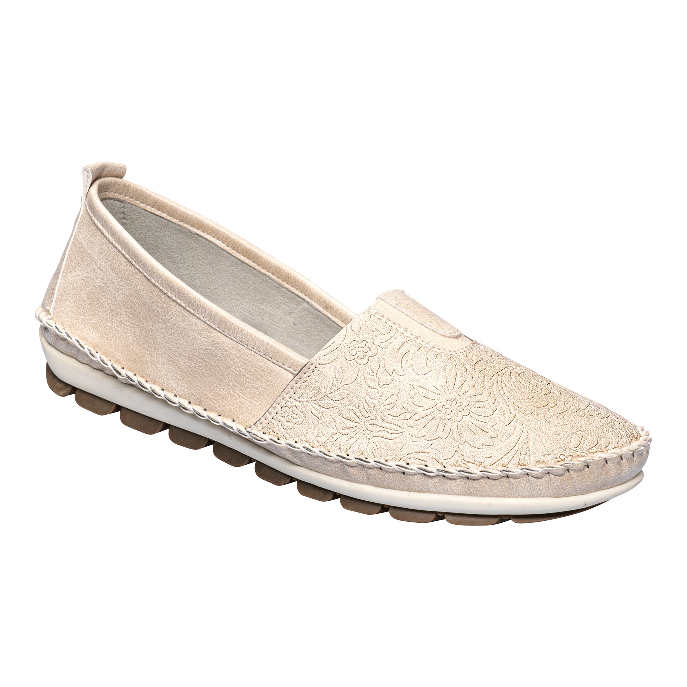 wonderwalk Stretch-Mokassin mit Leder „Sabine“