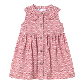 Kleid ohne Arm Kragen Blumen
