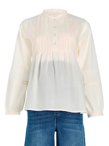 Bluse mit Volantkragen für Schwangerschaft & Stillzeit, Baumwollvoile