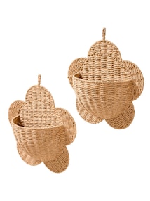 2er-Set Wandkörbe BLUME aus Papierkordel Kinderzimmer