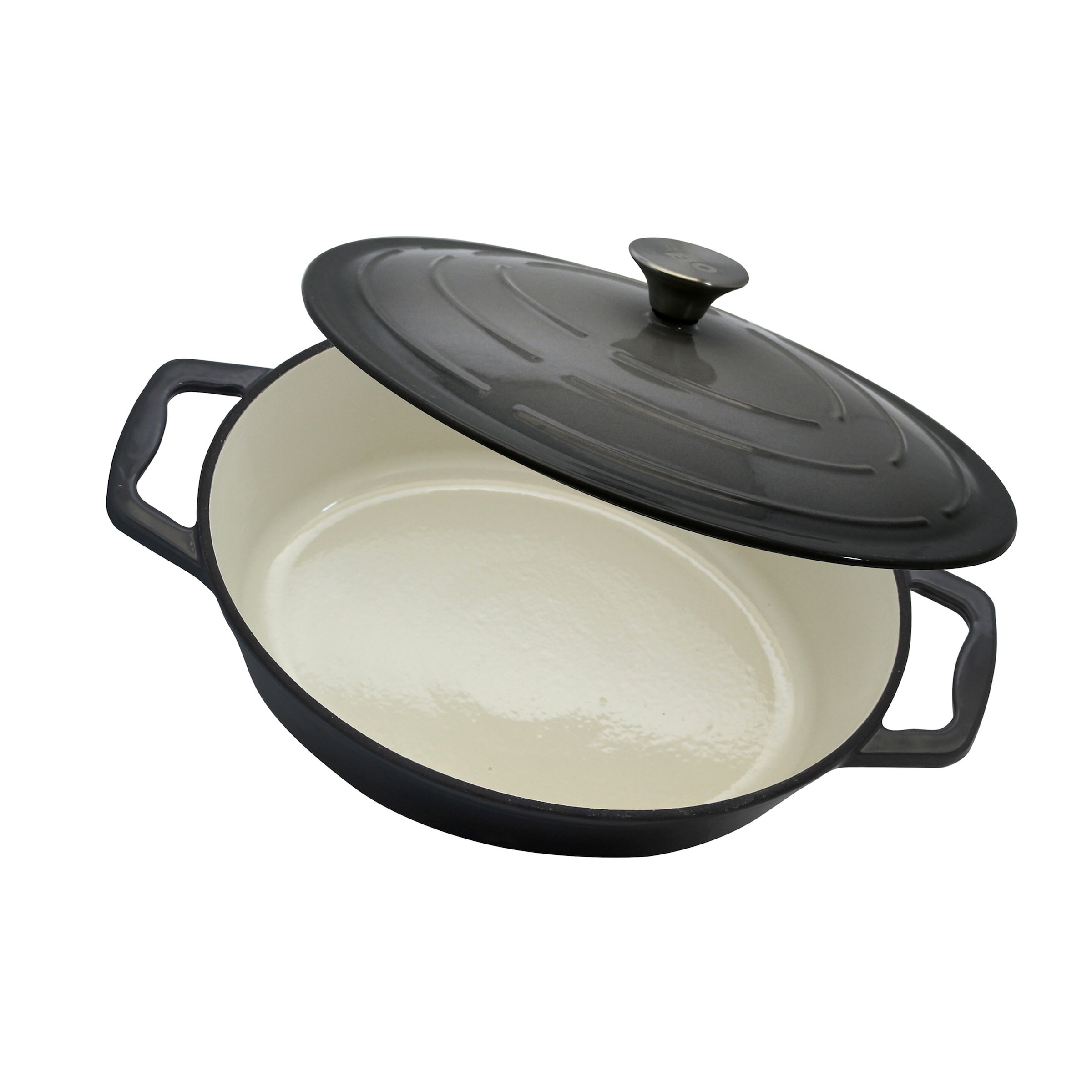 Bräter oval 33 cm Gusseisen, grau
