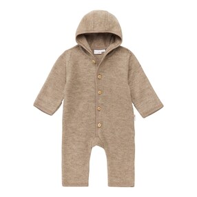 Wollfleece-Overall mit Klappbündchen aus Merinowolle