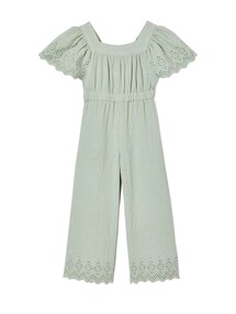 Mädchen Jumpsuit aus Musselin mit Stickerei