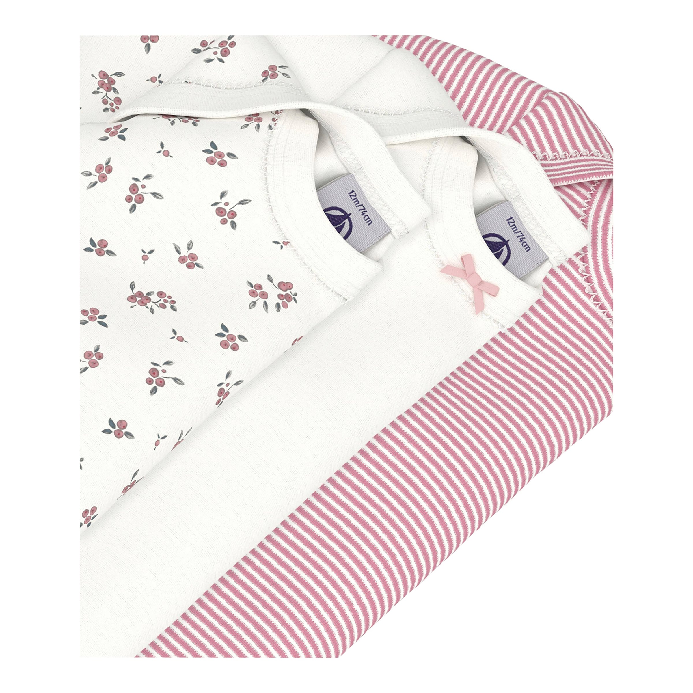 3er-Pack Bodys langarm Ringel Beeren