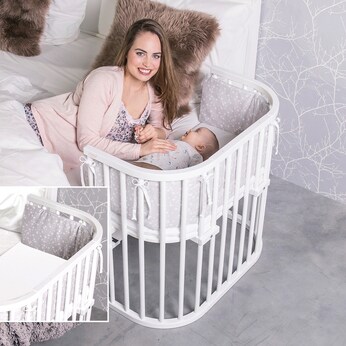 Beistellbett Boxspring XXL weiß mit Matratze Classic Soft