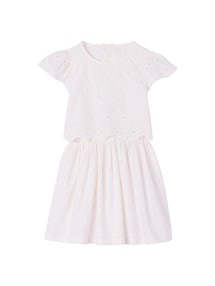 Kurzärmeliges Festkleid 2-in-1-Look für Mädchen