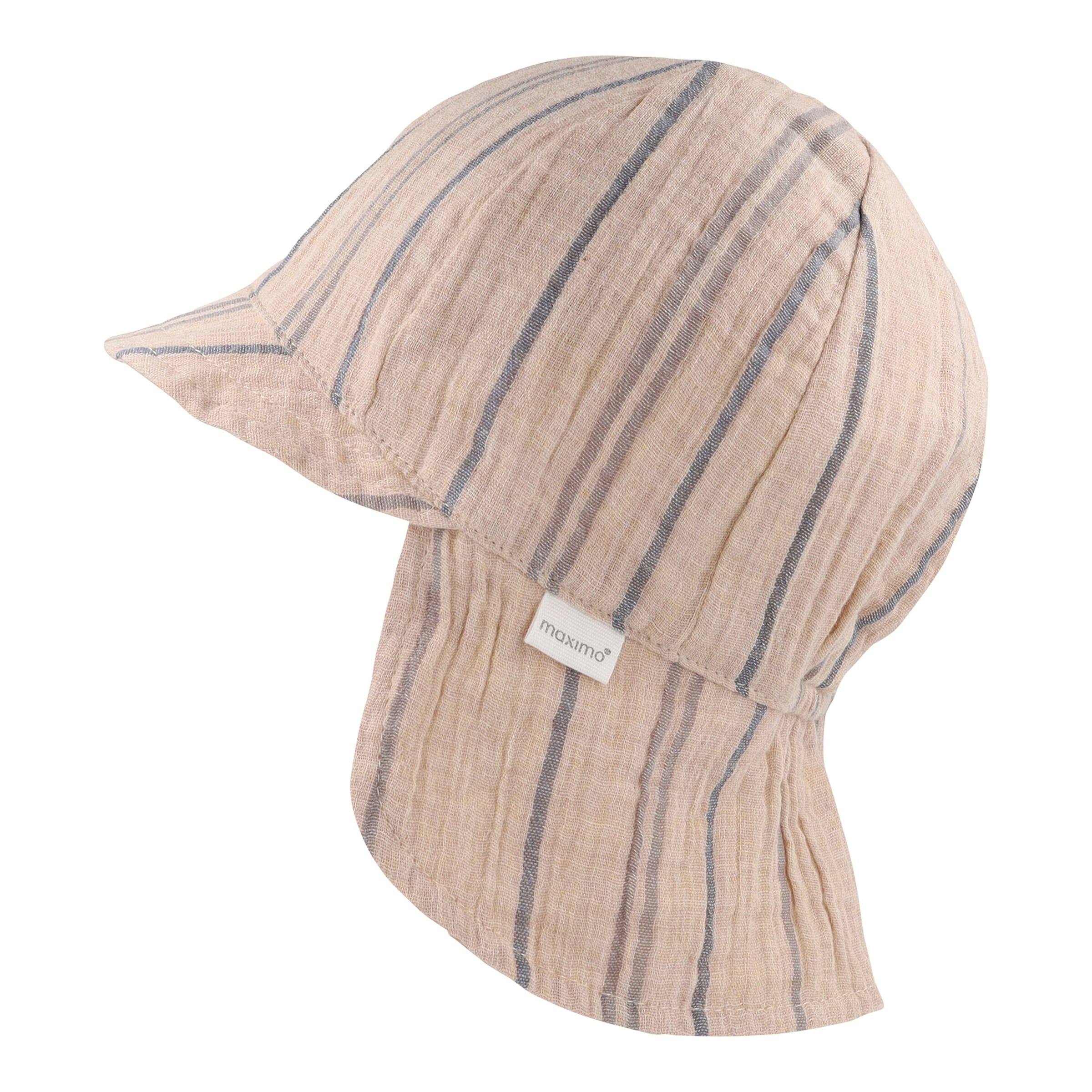Maximo Musselin-Schirmmütze mit Nackenschutz Ringel