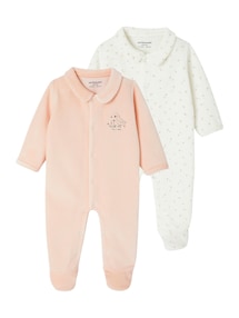 Bio-Kollektion: 2er-Pack Baby Strampler aus Samt