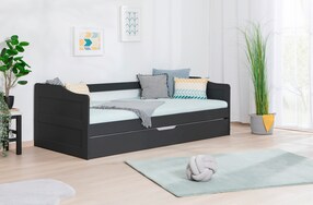 Sofabett Funktionsbett Gästebett mit Auszug Melinda Kiefer Grau