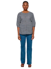 Bluse mit Ballonärmeln für Schwangerschaft und Stillzeit