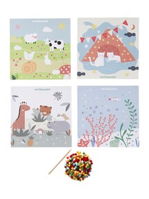 Bastelset mit Pompon-Bildern für Kinder