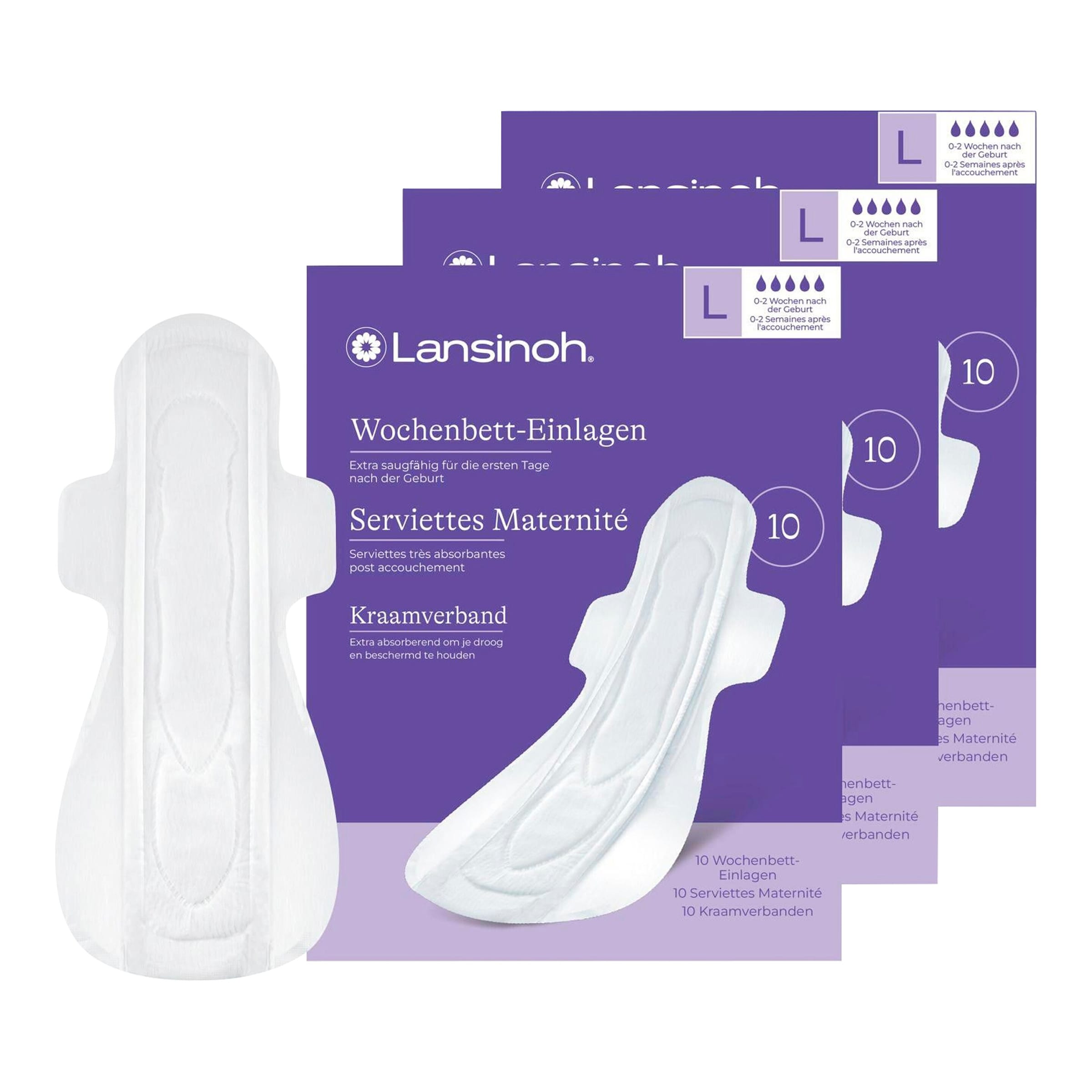 Lansinoh Bundle 3er-Pack Wochenbetteinlagen 0-2 Wochen,10 Stück