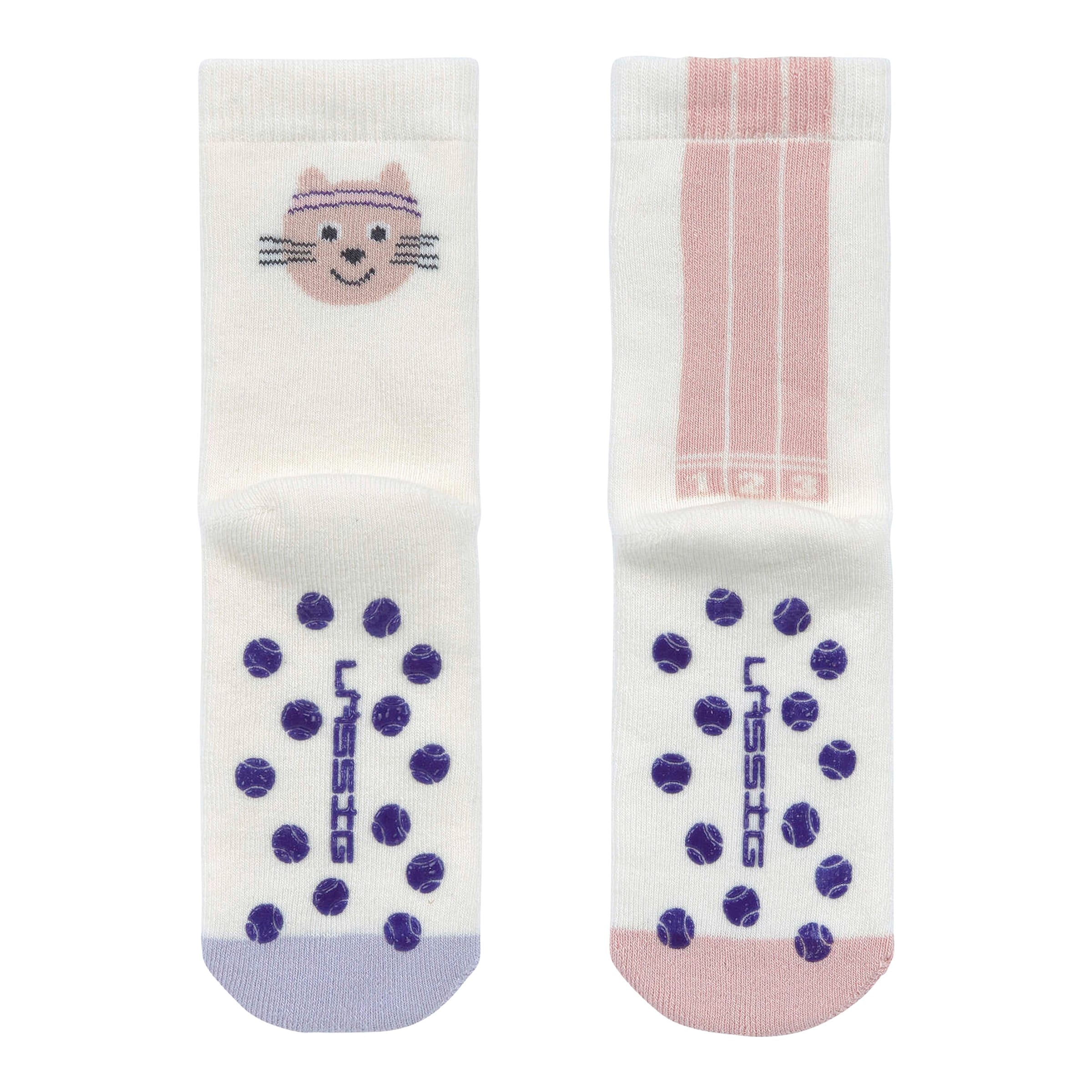 Lässig 2er-Pack ABS Socken Katze Streifen