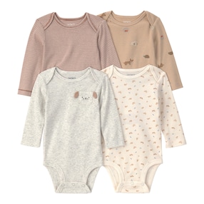 4er-Pack Bodys langarm Hunde Ringel