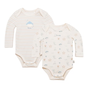 2er-Pack Bodys langarm Aqua Friends