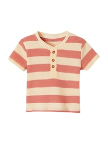 Bio-Kollektion: Gestreiftes Baby Shirt aus Waffelpikee