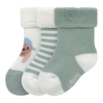 Lot de 3 paires de chaussettes bébé chien rayures