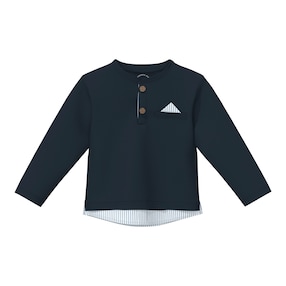 T-shirt Henley manches longues 2 en 1