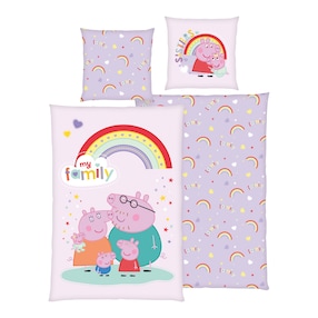 Renforcé Wende-Bettwäsche Peppa Pig 80x80 / 135x200 cm