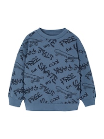 Sweatshirt mit Allover-Print mit Recycling-Polyester, Jungen