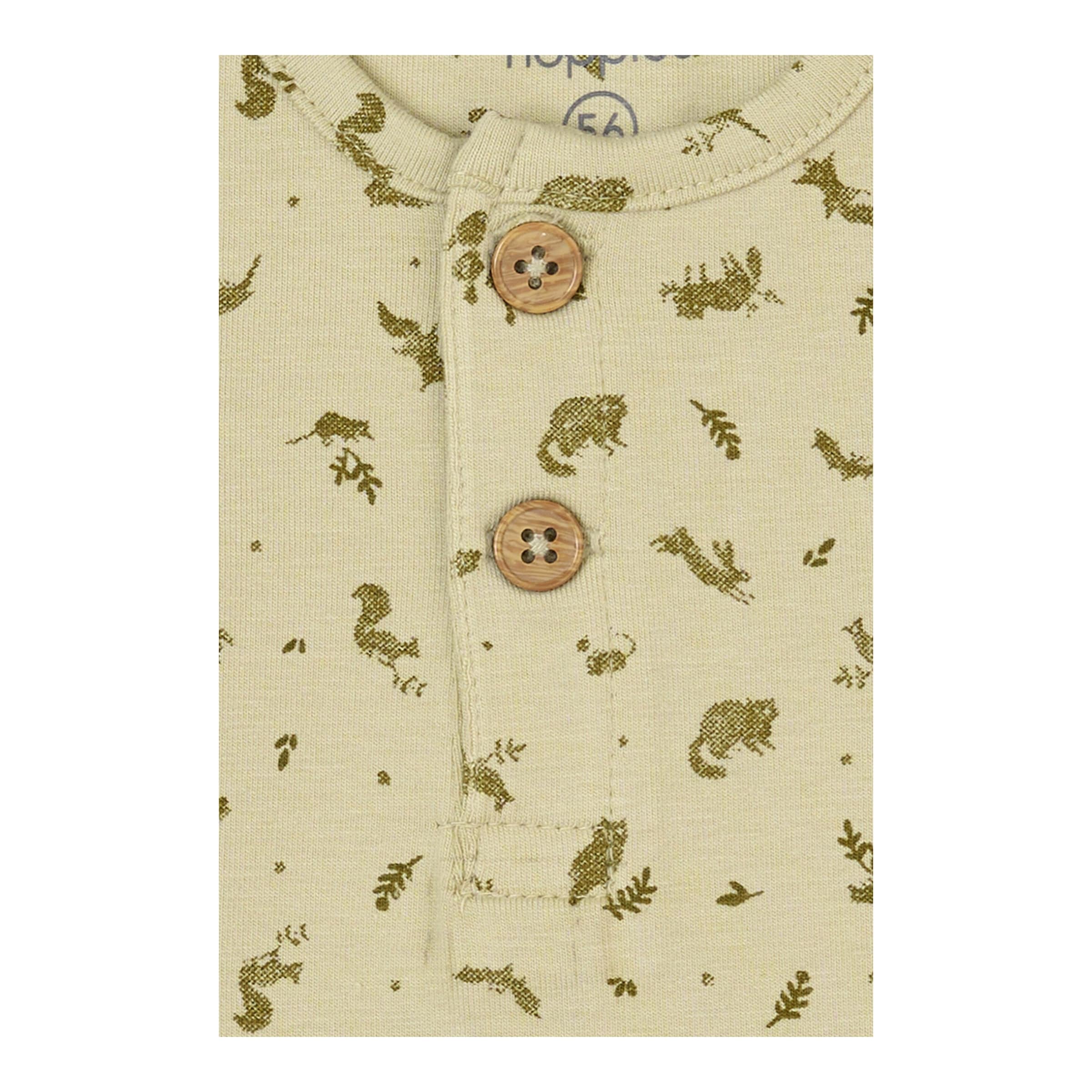 Henley-Body langarm Wald