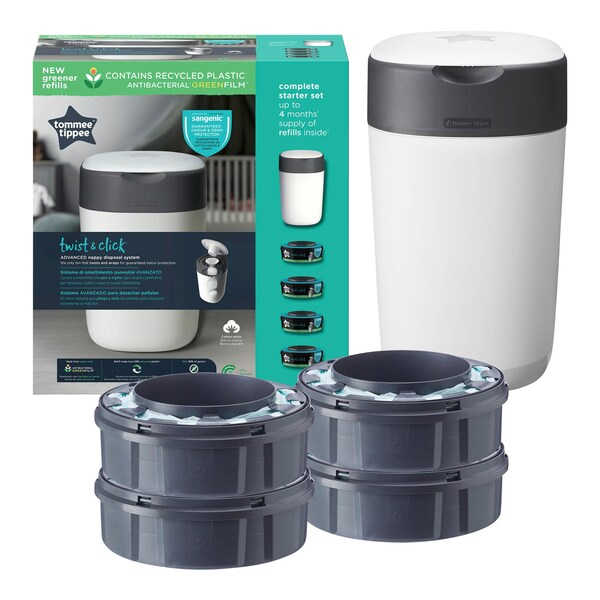 Tommee Tippee SANGENIC Poubelle à couches Twist & Click avec lot de