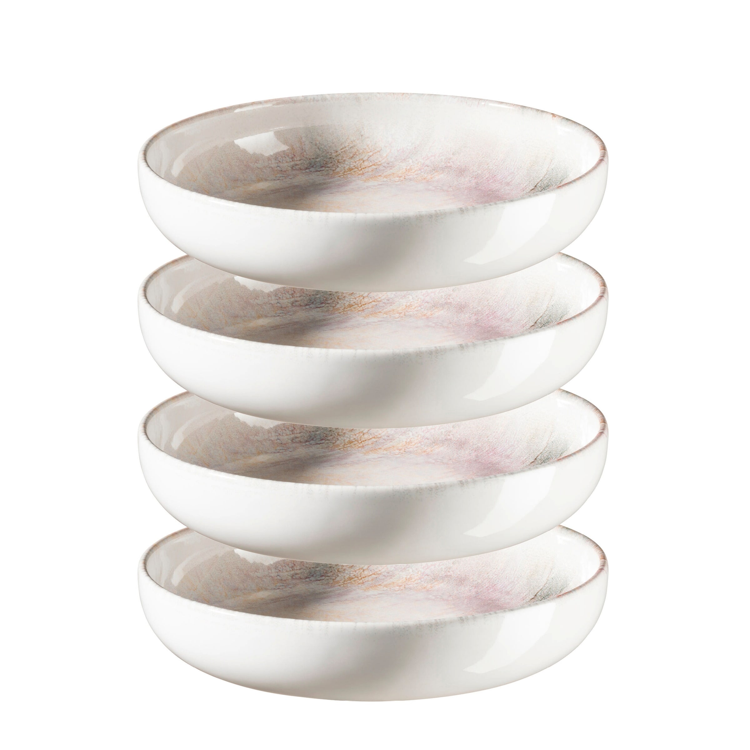 Suppenteller-Set, Steinzeug Aquarellia