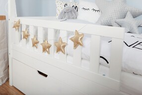 Hausbett "Traumhaus" mit 5er Schubkästen Kiefer Weiß