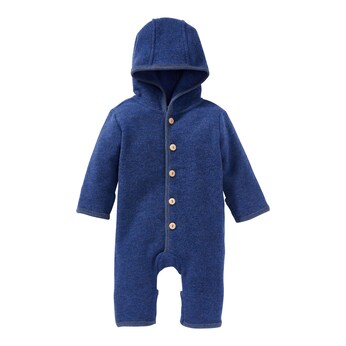 Wollfleece-Overall mit Klappbündchen aus Merinowolle