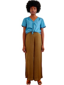 Bluse für Schwangerschaft und Stillzeit aus Lyocell, Druckknopfverschluss