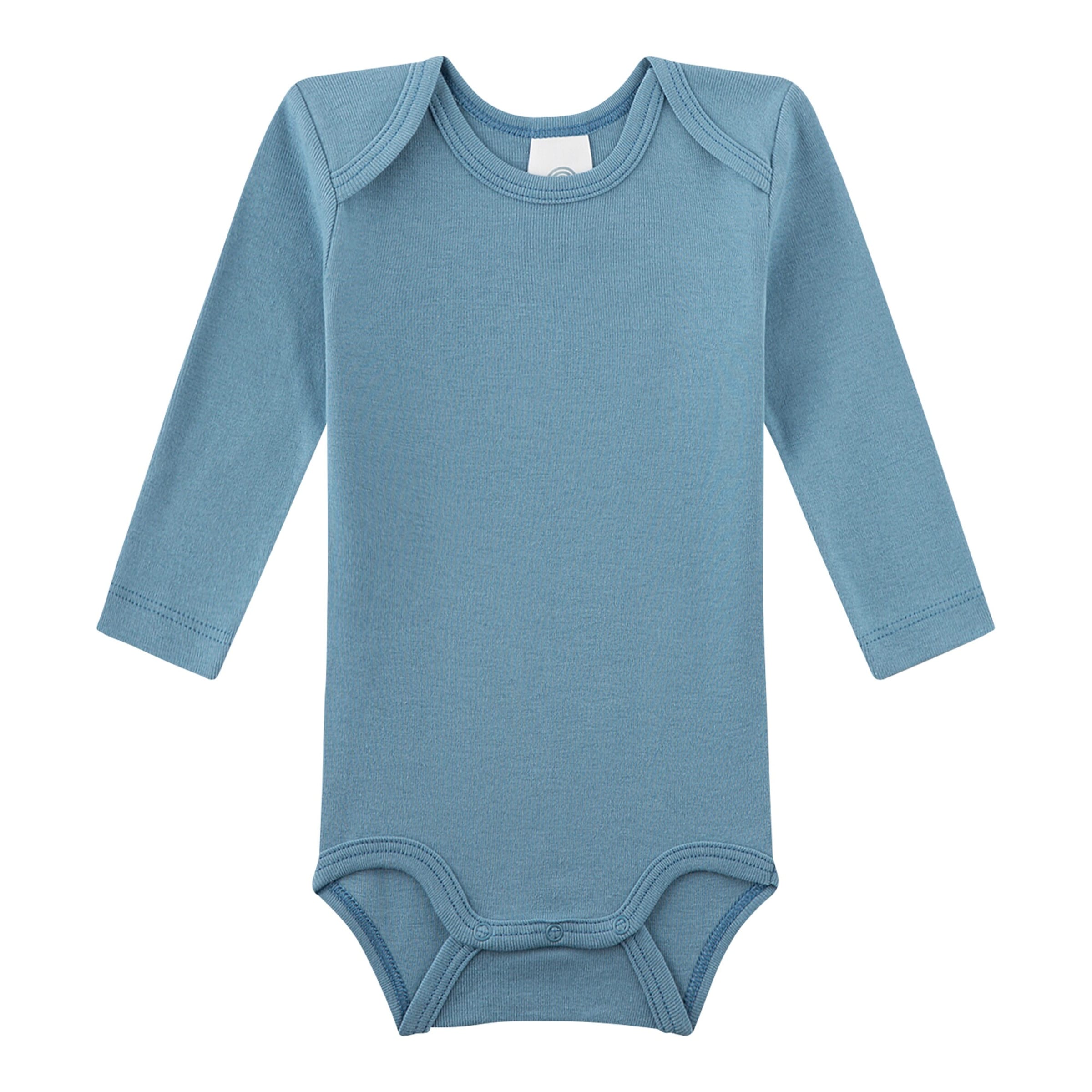 Sanetta 3er-Pack Bodys langarm Bären natur/blau