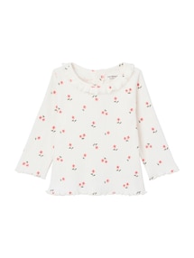 Bio-Kollektion: geripptes Baby Shirt mit langen Ärmeln