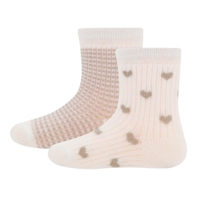 Lot de 2 paires de chaussettes carreaux coeurs