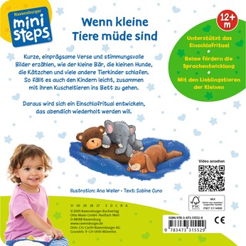 Pappbilderbuch Wenn kleine Tiere müde sind
