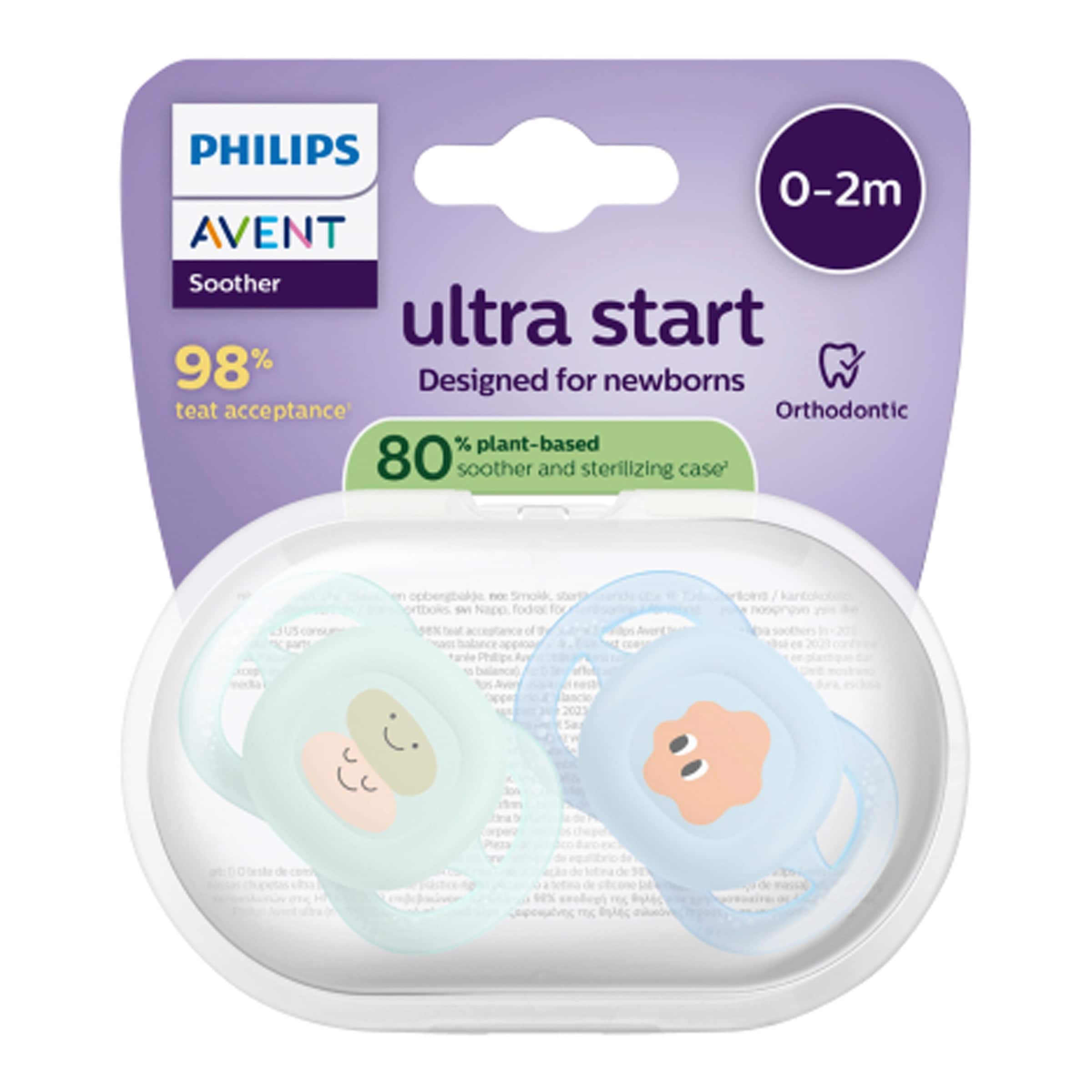 Philips Avent 2er-Pack Schnuller ultra start, 0-2M