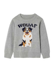 Jungen Rundhals-Pullover mit Hund