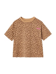 Bedrucktes Mädchen T-Shirt, leichte Oversized-Form