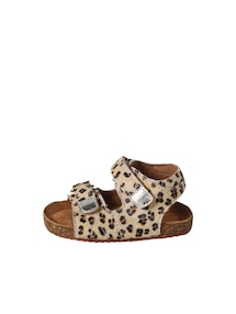 Baby Ledersandalen mit Leo-Print und Klettverschluss