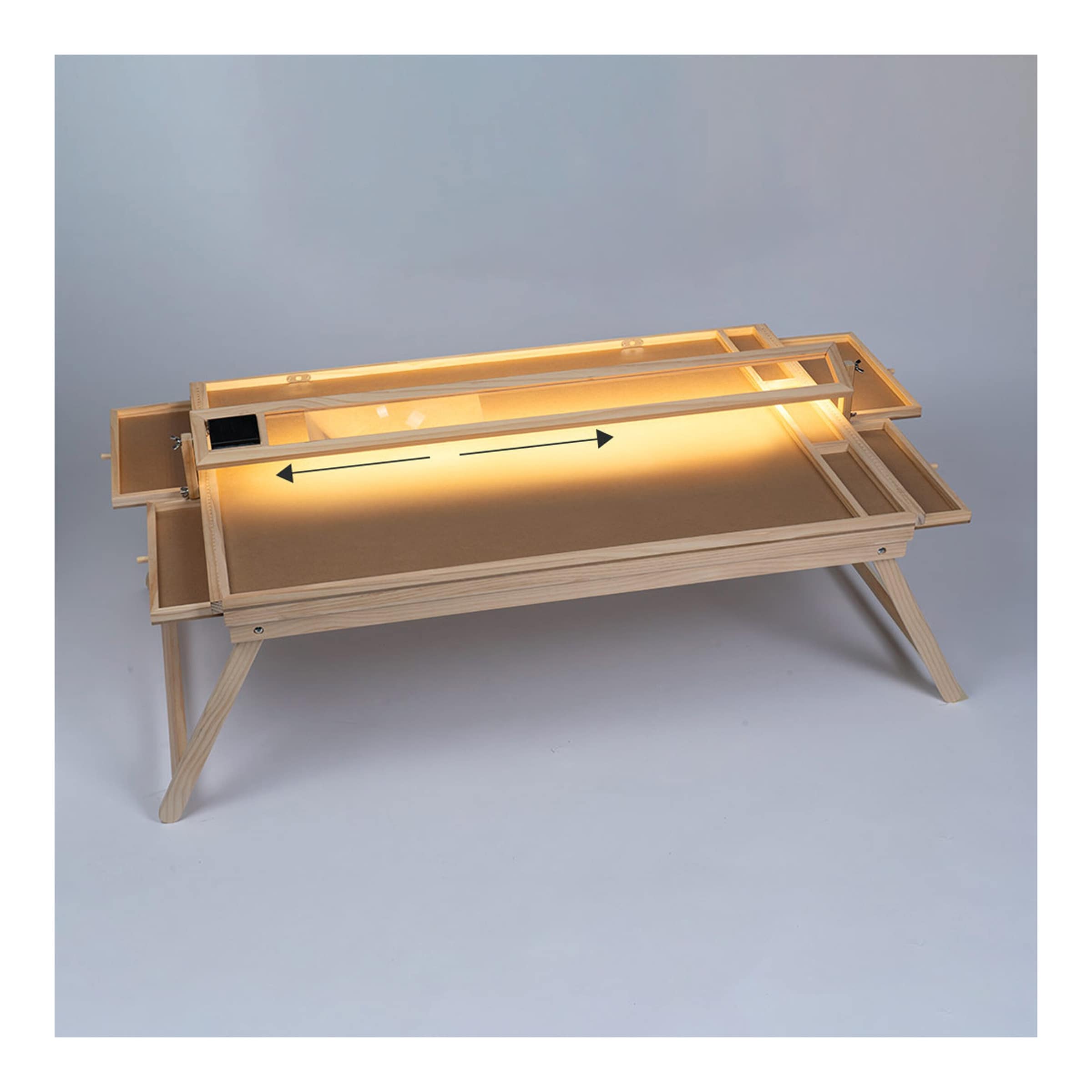 Puzzletisch "Premium" mit LED-Licht, 4 Schubladen, Lupe, Beinen, klappbar
