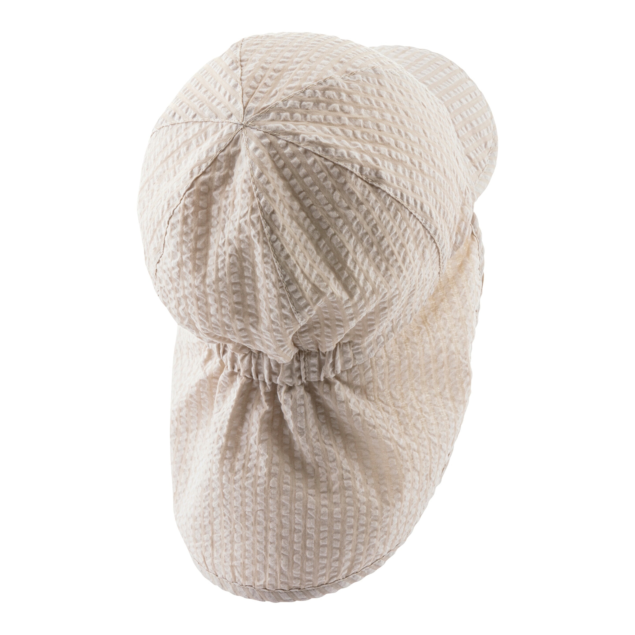 Seersucker-Schirmmütze mit Nacken- und UV-Schutz