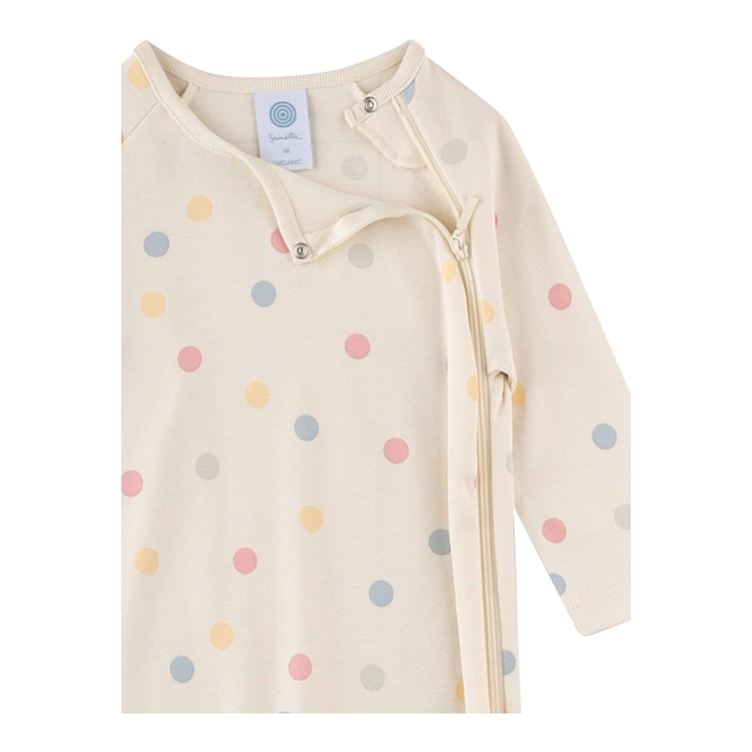 Schlafoverall mit Klappfuß Punkte