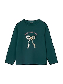 Mädchen Shirt mit Metallic-Print und Recycling-Baumwolle