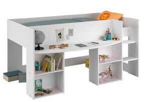 Kinder Hochbett "Pirouette 1"  Weiß