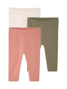 3er-Pack einfarbige Baby Leggings Basics