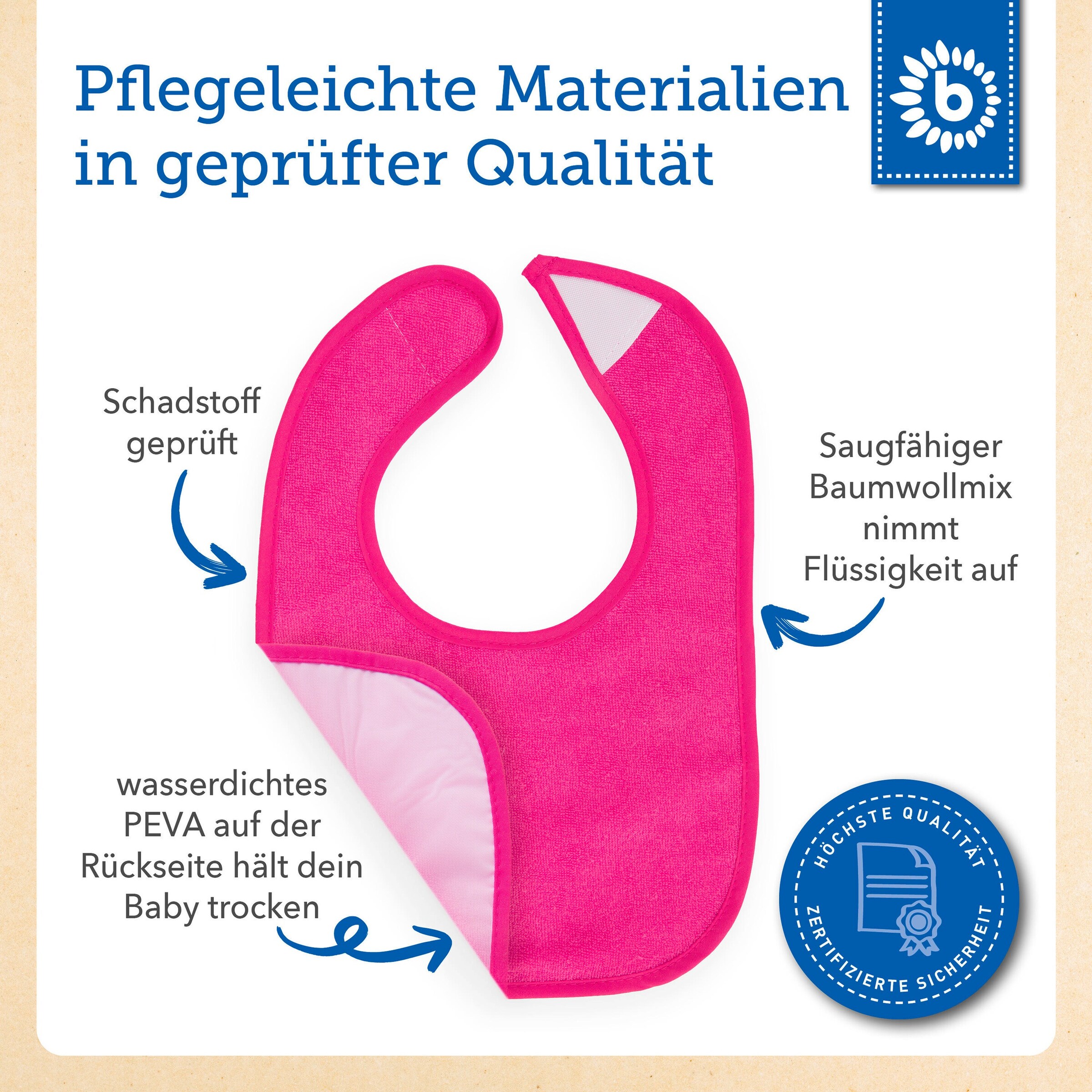 Thumbnail - Bieco Baby Lätzchen 10er Pack abwaschbar - ab Geburt