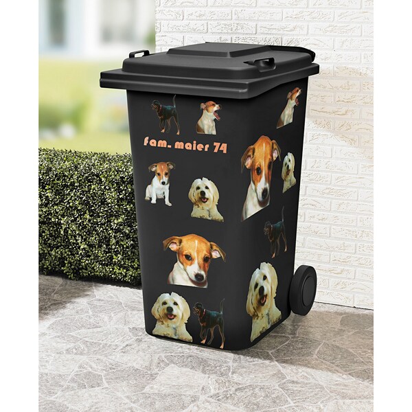 genialo - Mülltonnen-Aufkleber Hunde