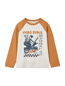 Shirt mit langen Raglanärmeln Jungen, Baumwolle
