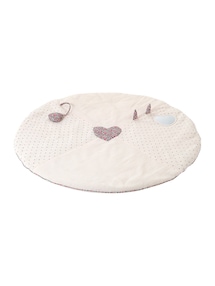 Runde Baby Activity-Decke aus Musselin mit Liberty-Stoffdetails